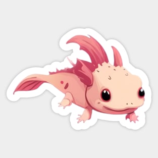 Colorful kawaii axolotl Sticker